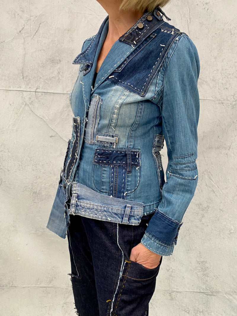 Act Two Reworked Handcrafted Patchwork Jacket 2 Small