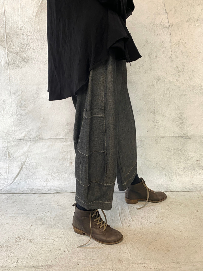 Grace Pant Soft Grey Denim - with extra side pocket (this fabric has cut to a more generous fit)
