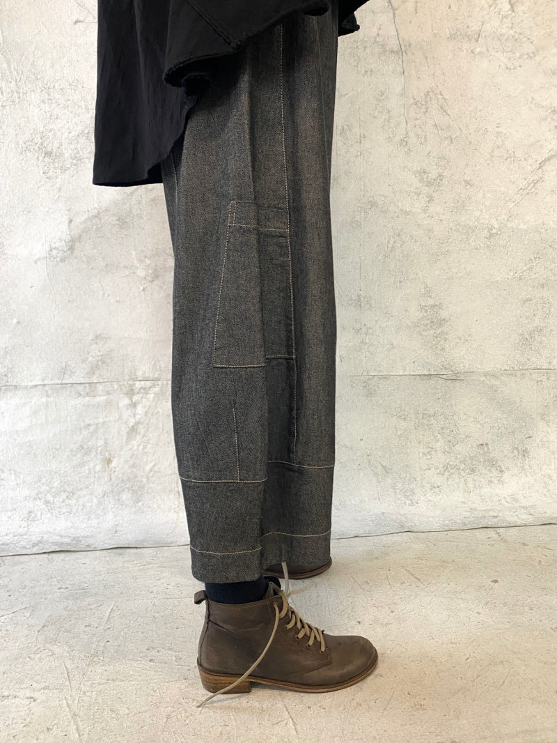 Grace Pant Soft Grey Denim - with extra side pocket (this fabric has cut to a more generous fit)