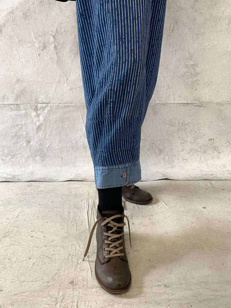 Grace Pant Indigo Stripe with added shirt cuff detail (only XL and XXL remain)