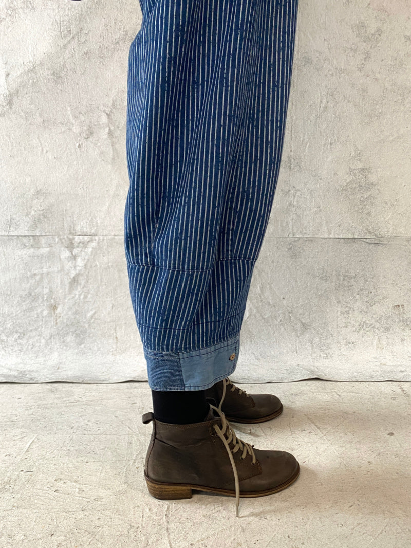 Grace Pant Indigo Stripe with added shirt cuff detail (only XL and XXL remain)