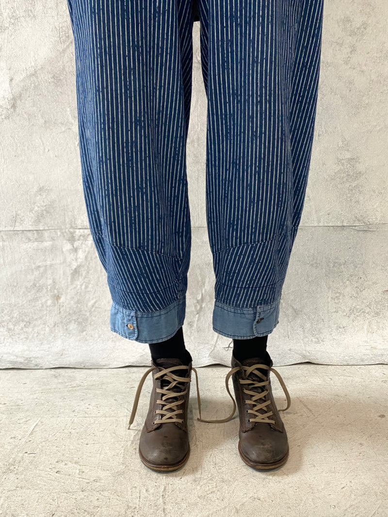 Grace Pant Indigo Stripe with added shirt cuff detail (only XL and XXL remain)
