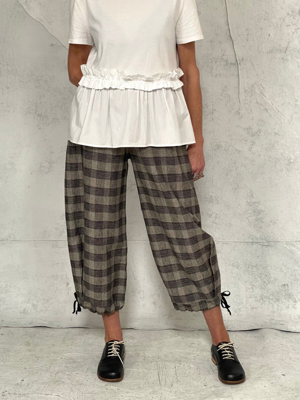 Harriet Pant in Plaid Linen