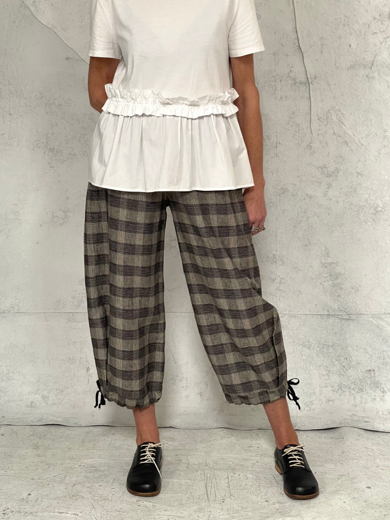 Harriet Pant in Plaid Linen