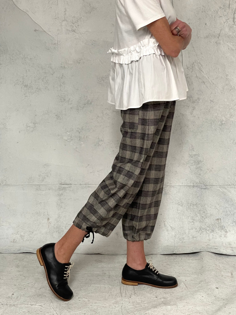 Harriet Pant in Plaid Linen
