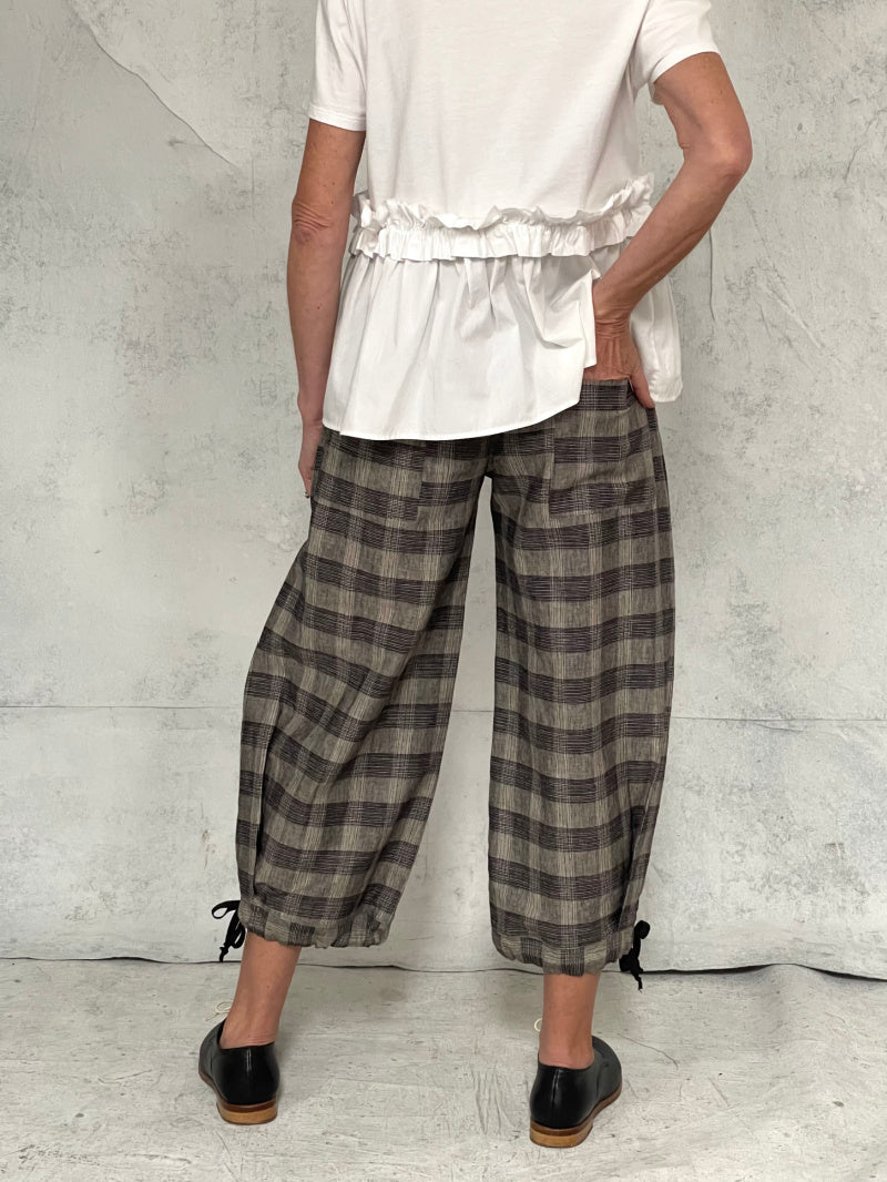Harriet Pant in Plaid Linen