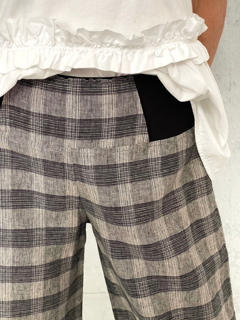 Harriet Pant in Plaid Linen