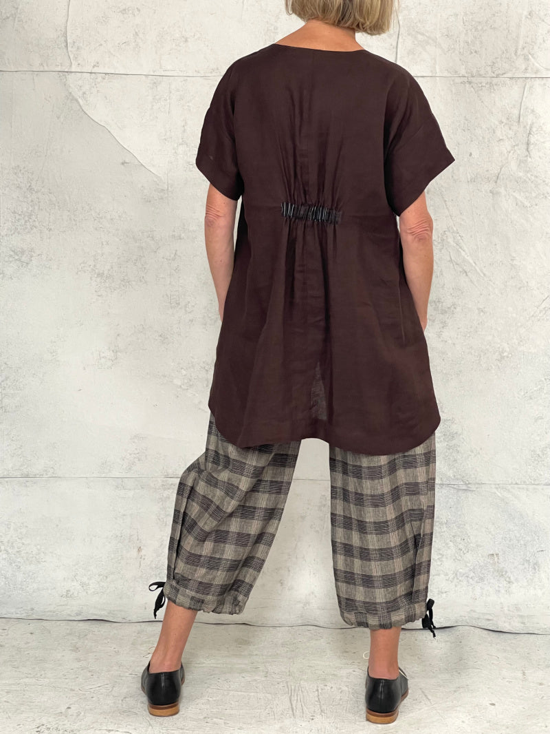 Harriet Pant in Plaid Linen