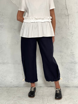 Harriet Pant in Navy Linen