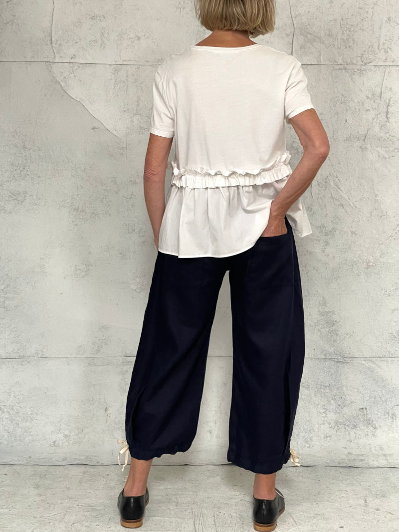 Harriet Pant in Navy Linen