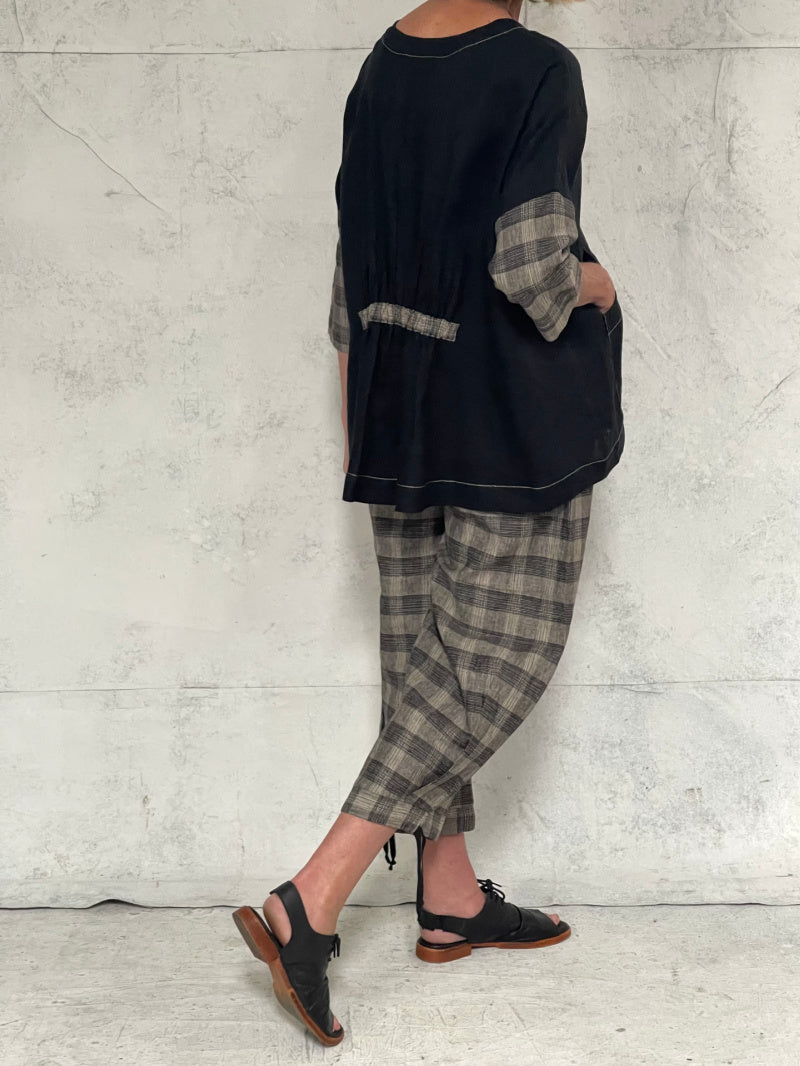Harriet Pant in Plaid Linen