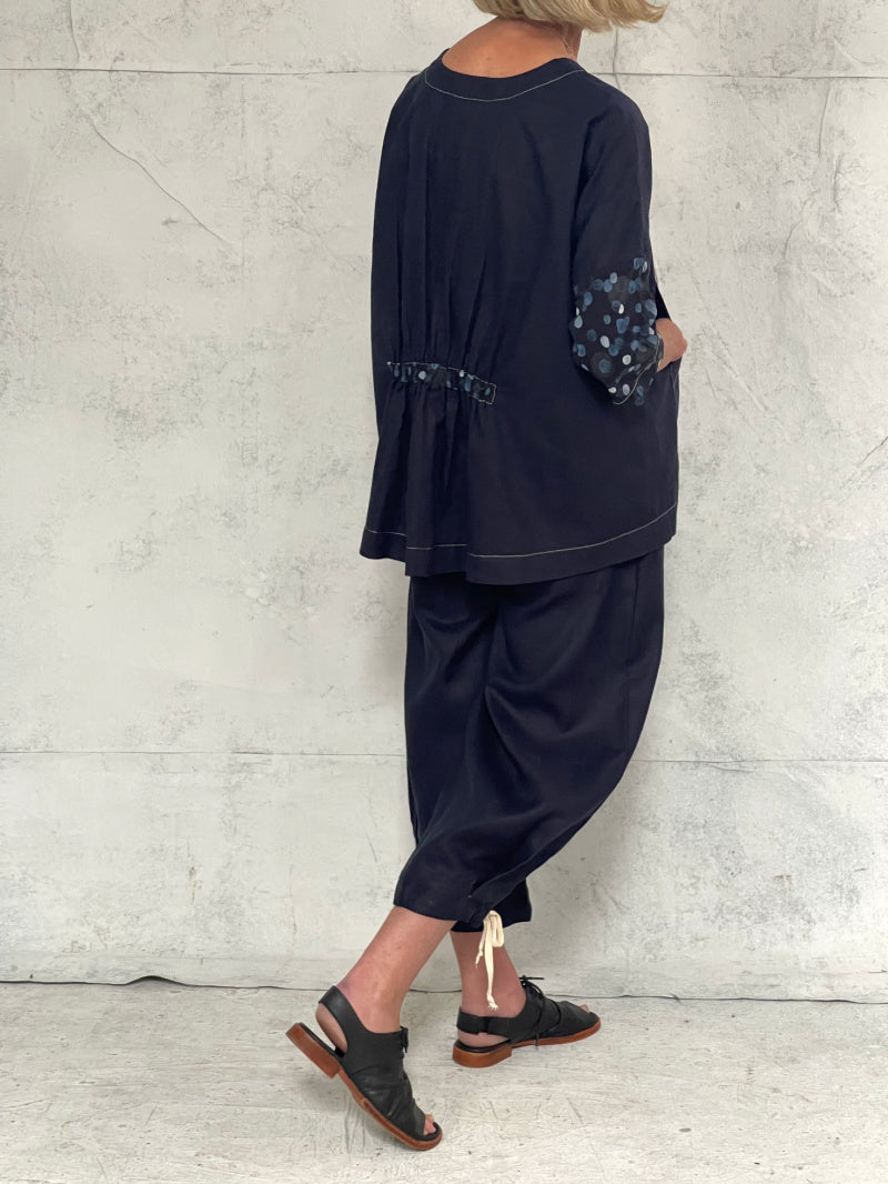 Harriet Pant in Navy Linen