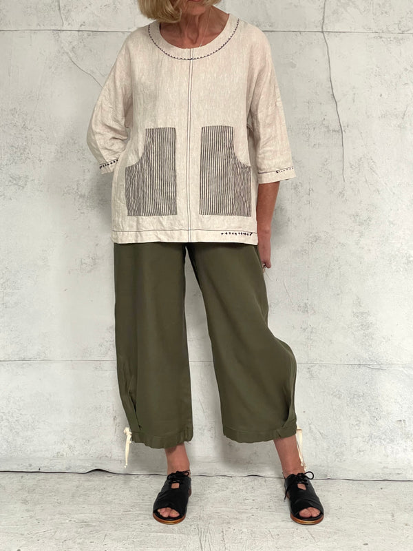 Harriet Pant in Sage Linen