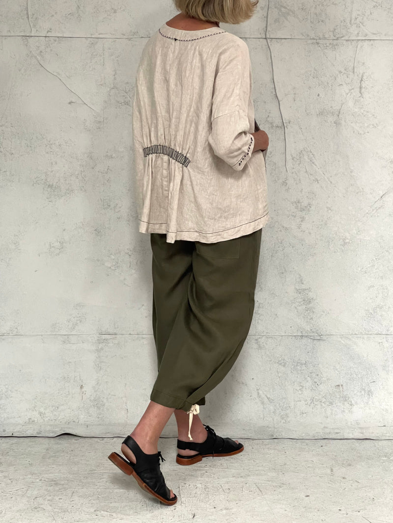 Harriet Pant in Sage Linen