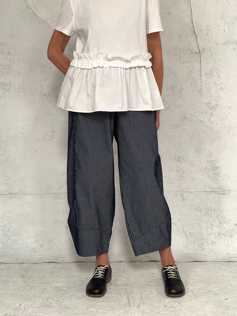 Grace Pant Dark Indigo Stripe Cotton