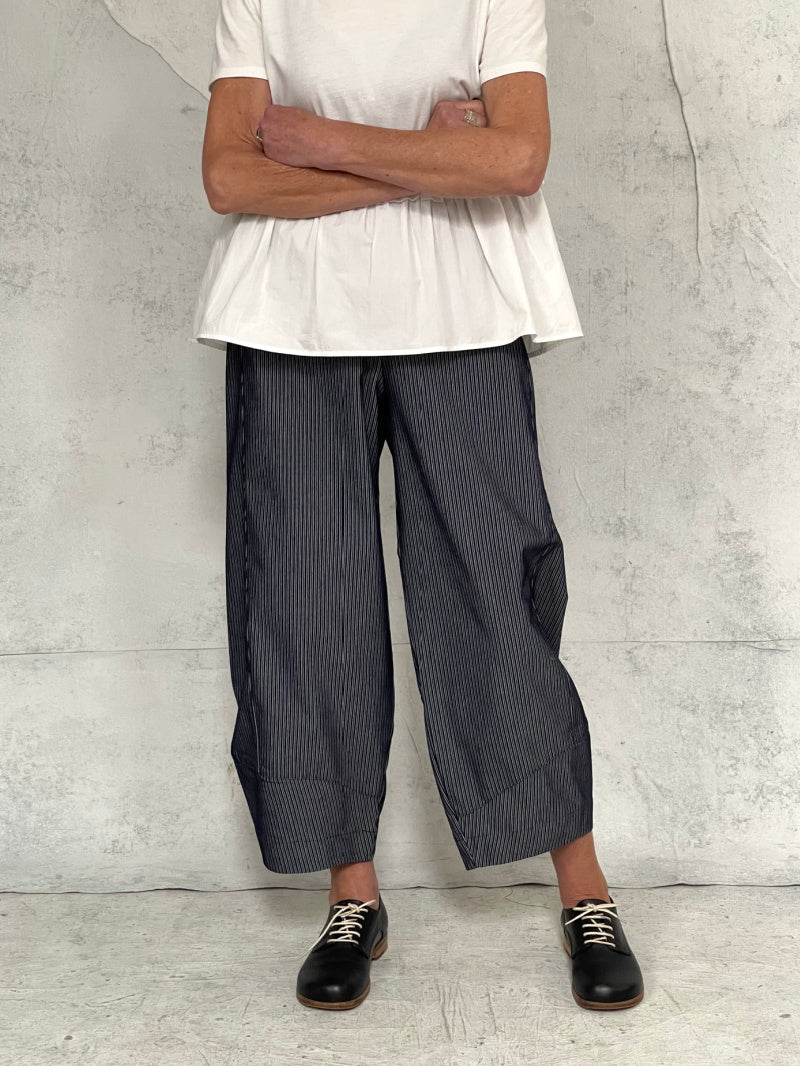 Grace Pant Dark Indigo Stripe Cotton