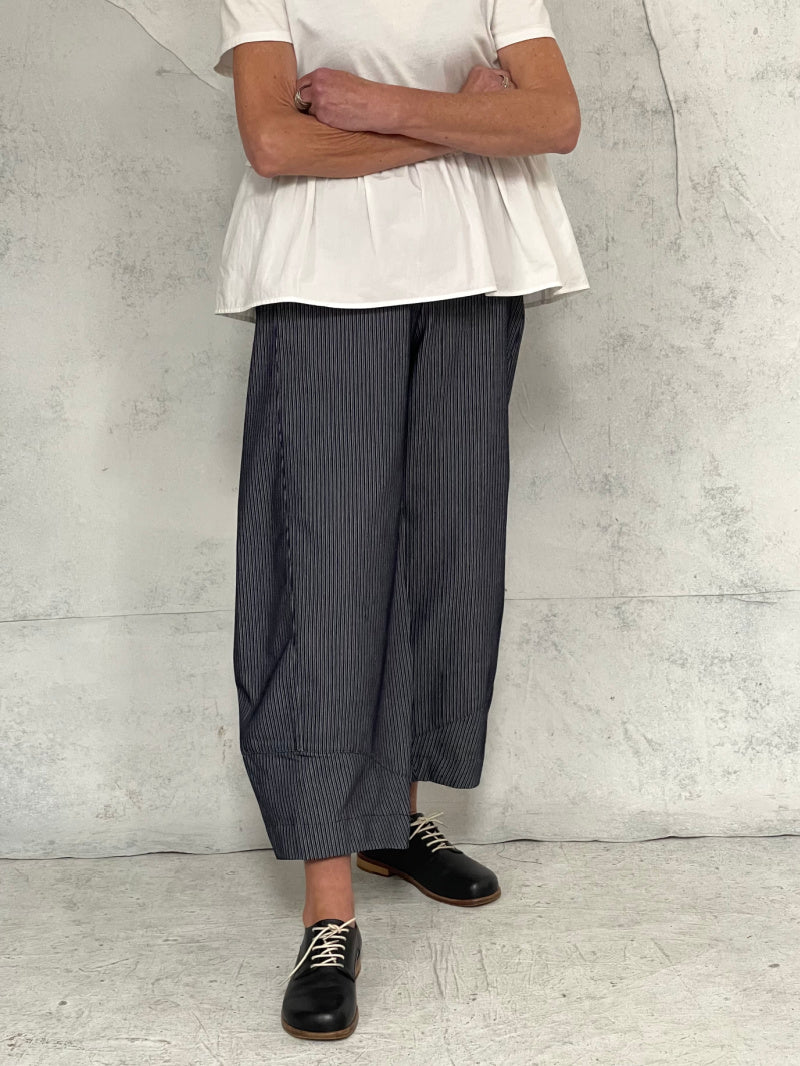 Grace Pant Dark Indigo Stripe Cotton