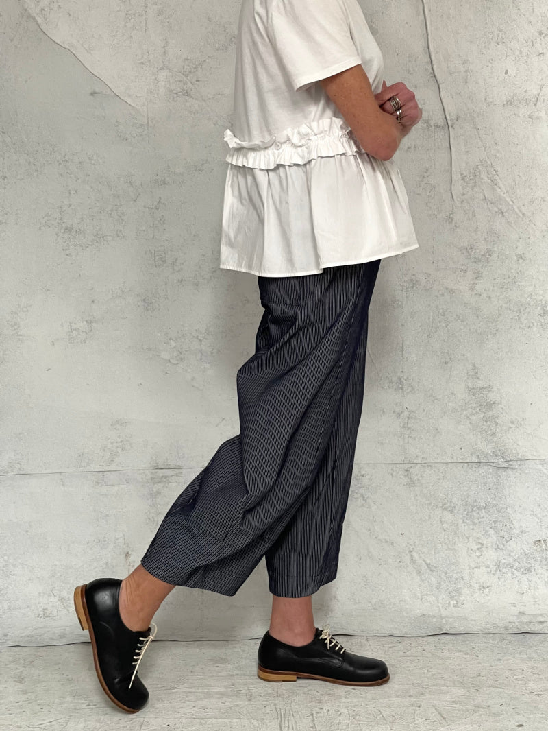 Grace Pant Dark Indigo Stripe Cotton