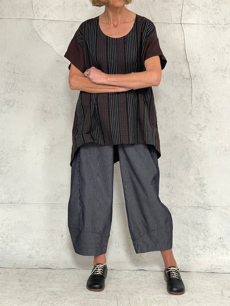 Grace Pant Dark Indigo Stripe Cotton