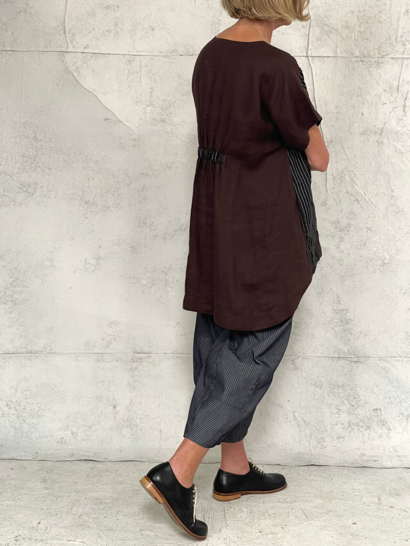 Grace Pant Dark Indigo Stripe Cotton